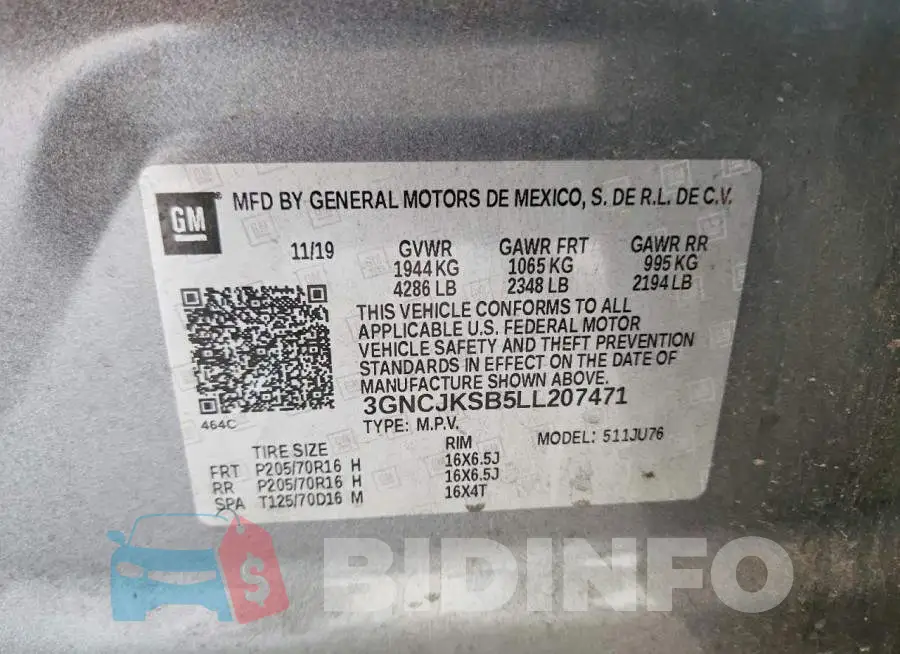 3GNCJKSB5LL207471 Photo# 13