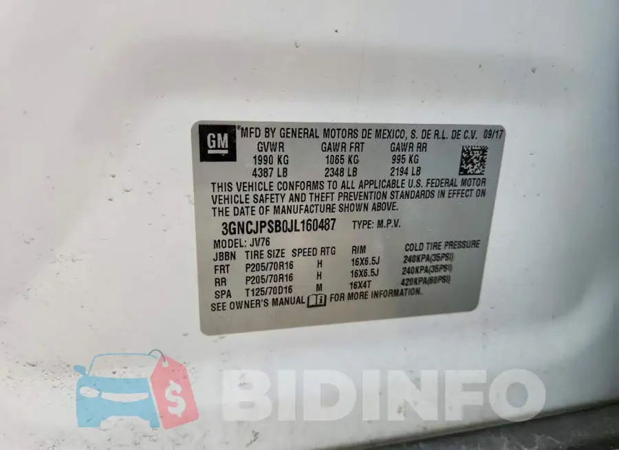 3GNCJPSB0JL160487 Photo# 13