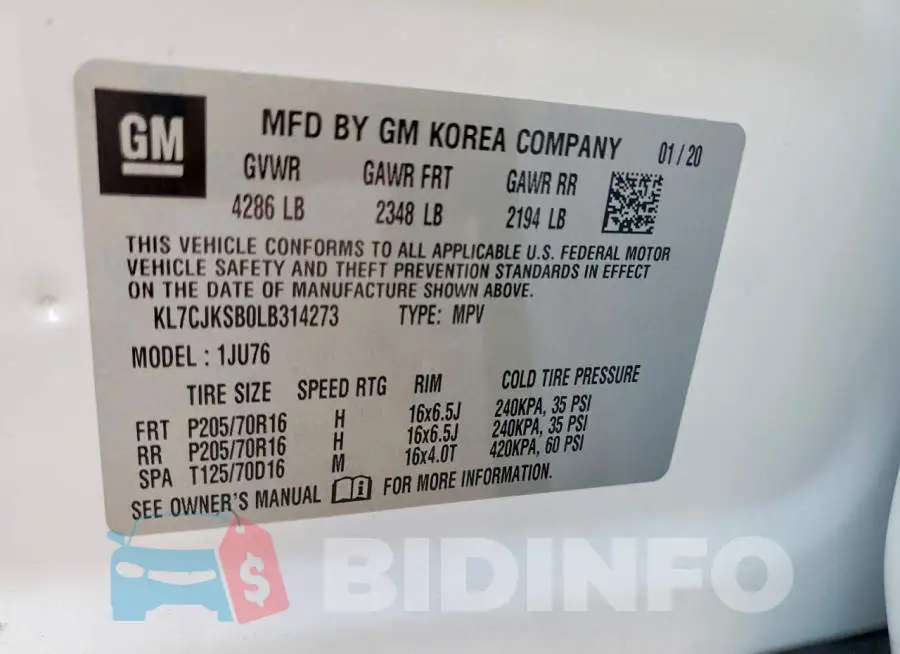 KL7CJKSB0LB314273 Photo# 12