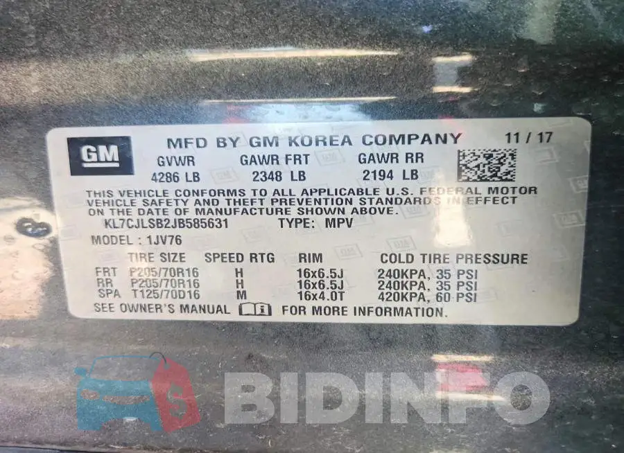 KL7CJLSB2JB585631 Photo# 13