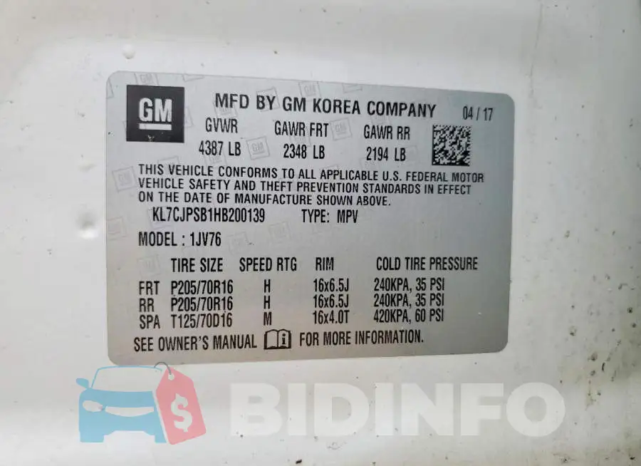 KL7CJPSB1HB200139 Photo# 13