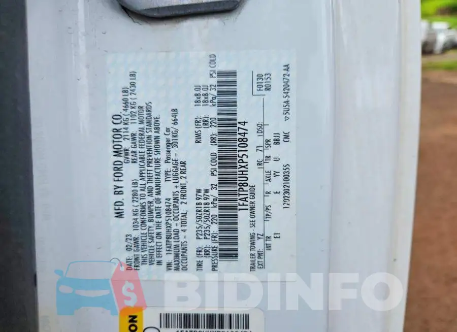 1FATP8UHXP5108474 Photo# 12