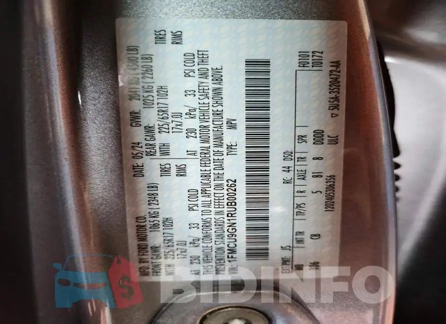 1FMCU9GN1RUB00262 Photo# 13