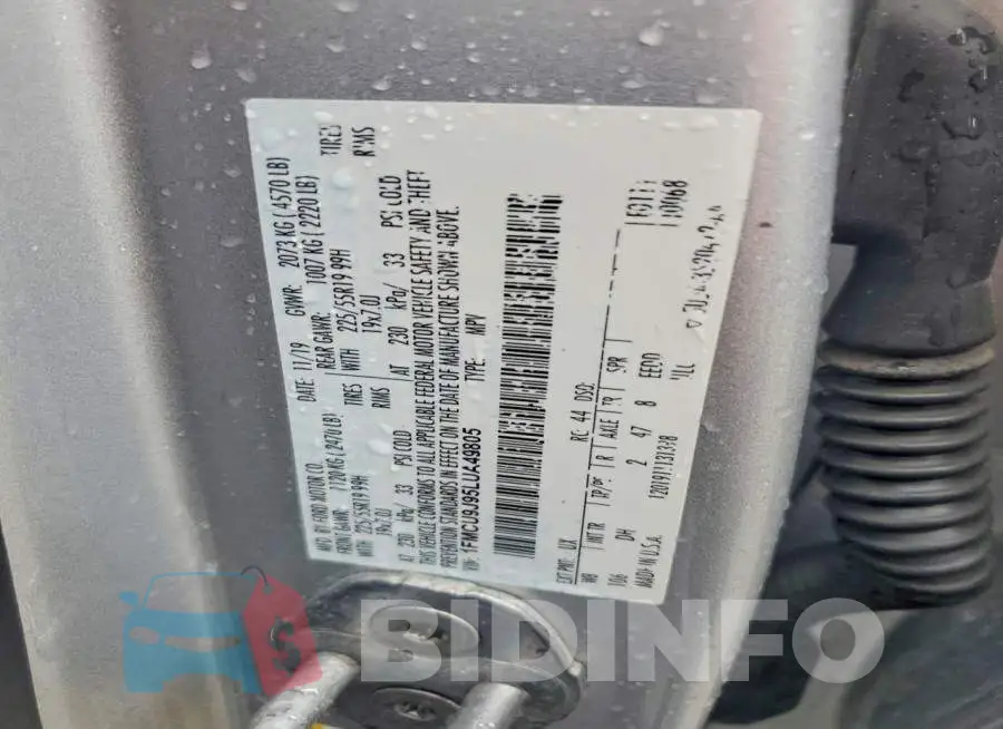 1FMCU9J95LUA49805 Photo# 13