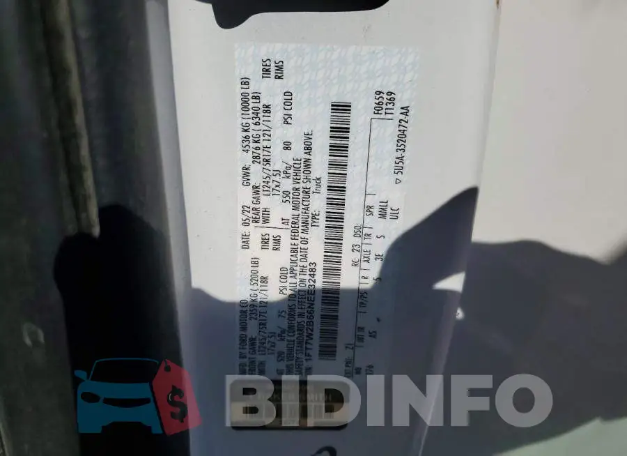 1FT7W2B66NEE32483 Photo# 12