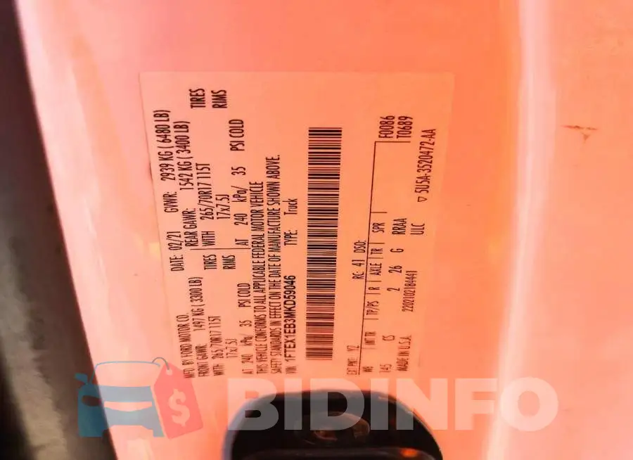 1FTEX1EB3MKD59046 Photo# 12