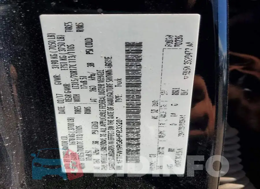 1FTFW1RG6HFB33207 Photo# 12