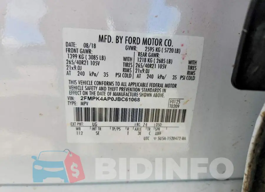 2FMPK4AP0JBC61068 Photo# 13