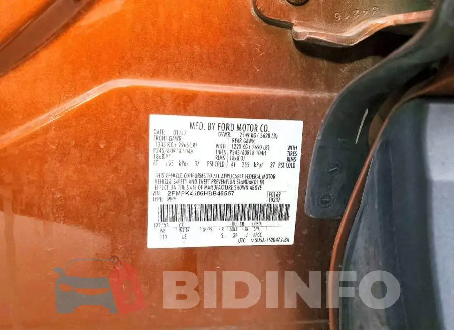 2FMPK4J86HBB46557 Photo# 14