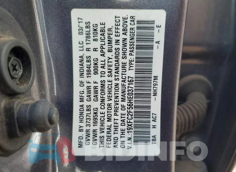 19XFC2F56HE037167 Photo# 12