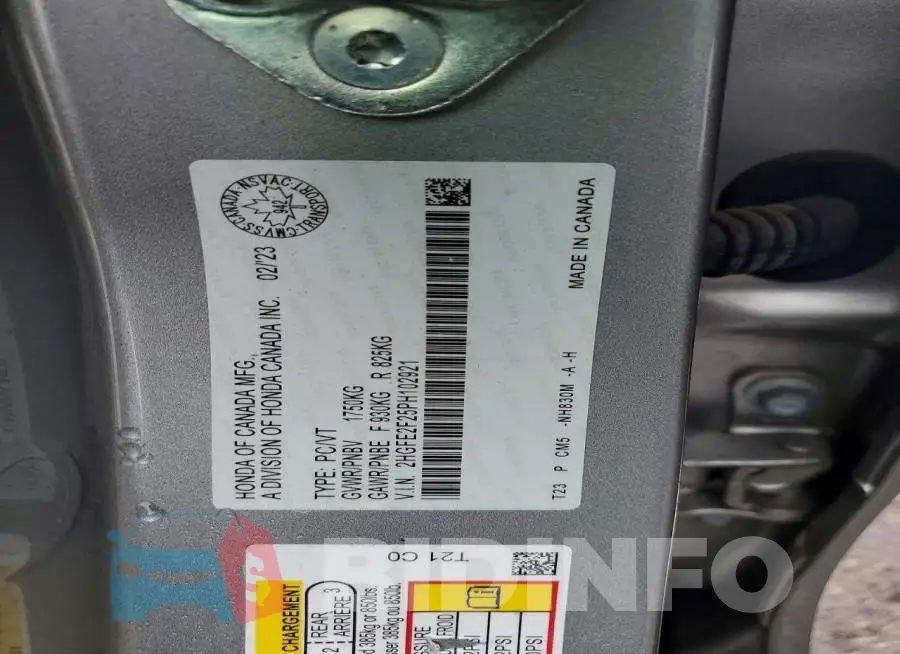 2HGFE2F25PH102921 Photo# 12
