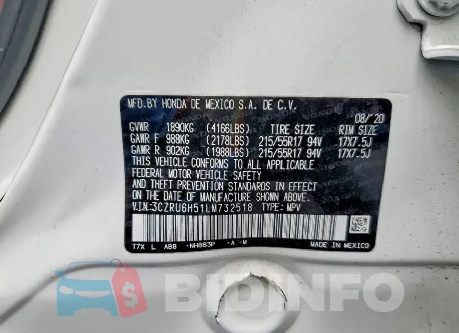 3CZRU6H51LM732518 Photo# 13