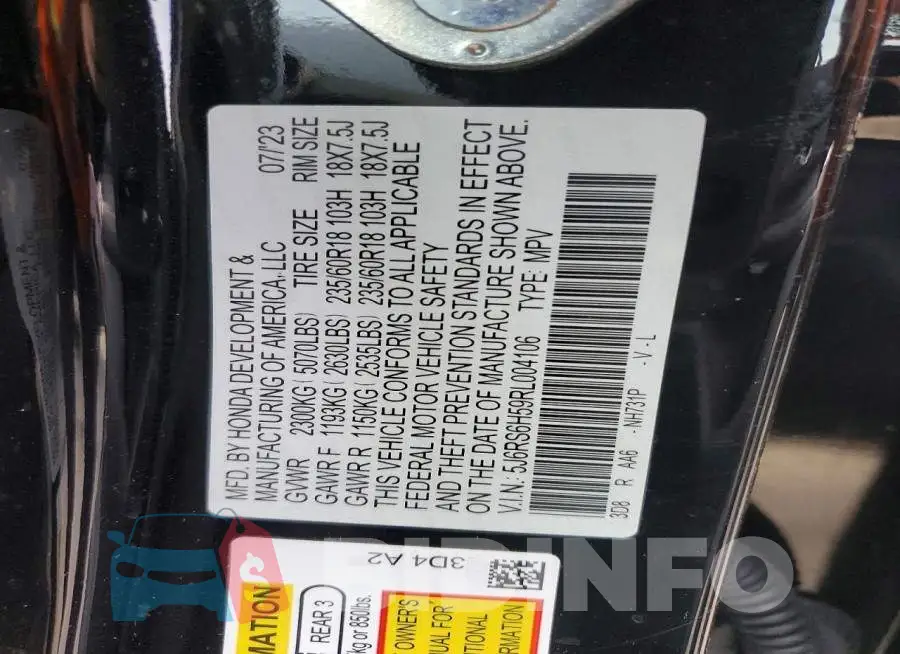 5J6RS6H59RL004106 Photo# 13