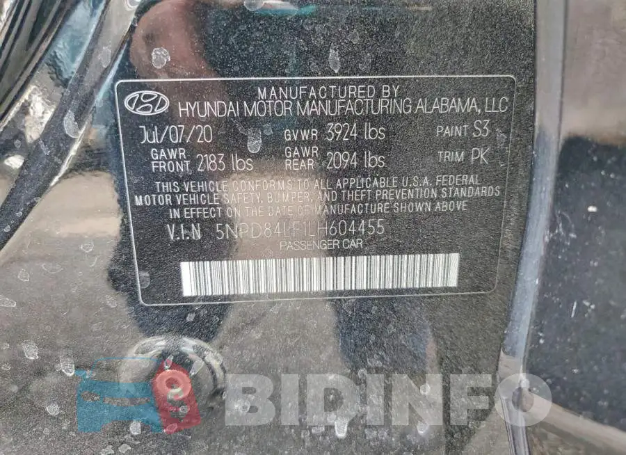 5NPD84LF1LH604455 Photo# 12