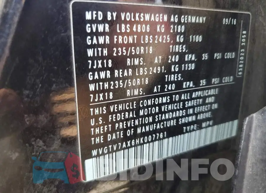 WVGTV7AX6HK007761 Photo# 13