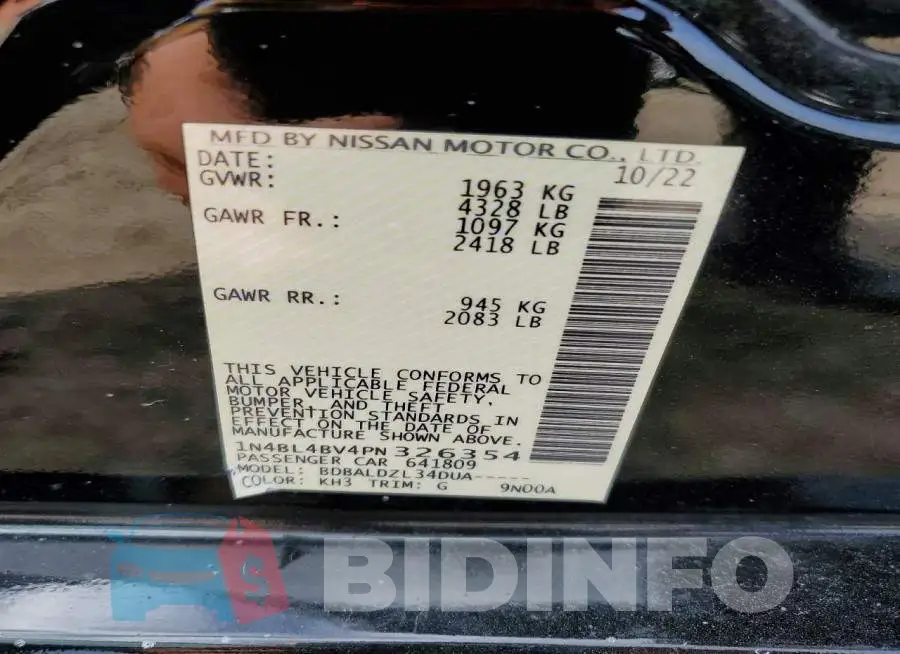 1N4BL4BV4PN326354 Photo# 12