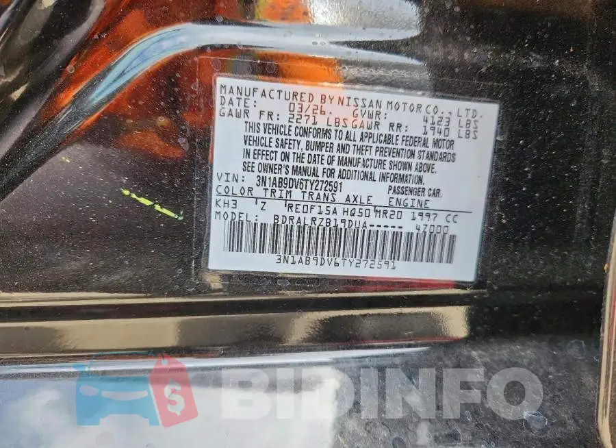 3N1AB9DV6TY272591 Photo# 12