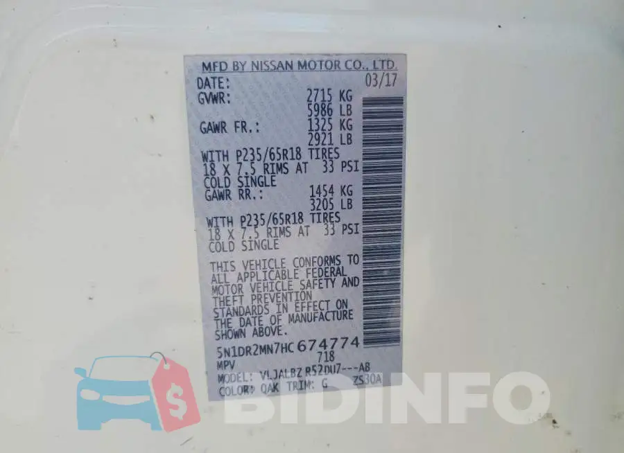 5N1DR2MN7HC674774 Photo# 12
