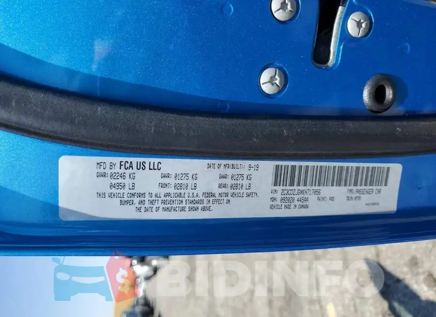 2C3CDZJGXKH717056 Photo# 12