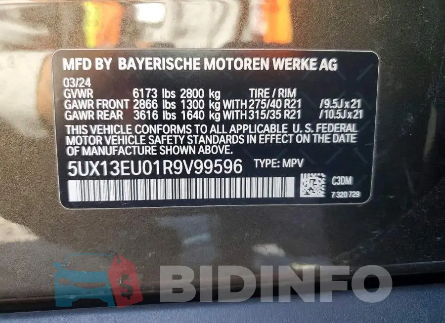 5UX13EU01R9V99596 Photo# 13