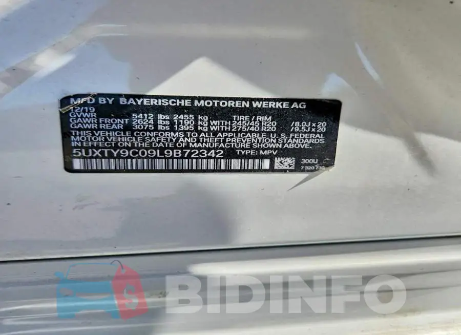 5UXTY9C09L9B72342 Photo# 13