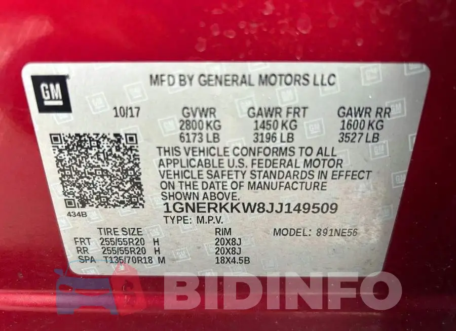 1GNERKKW8JJ149509 Photo# 10