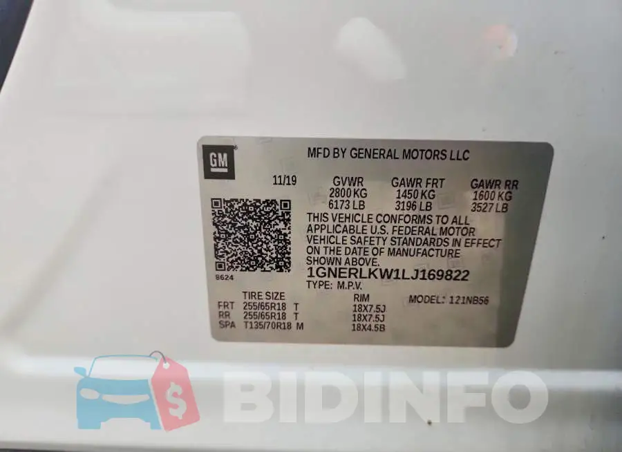 1GNERLKW1LJ169822 Photo# 13