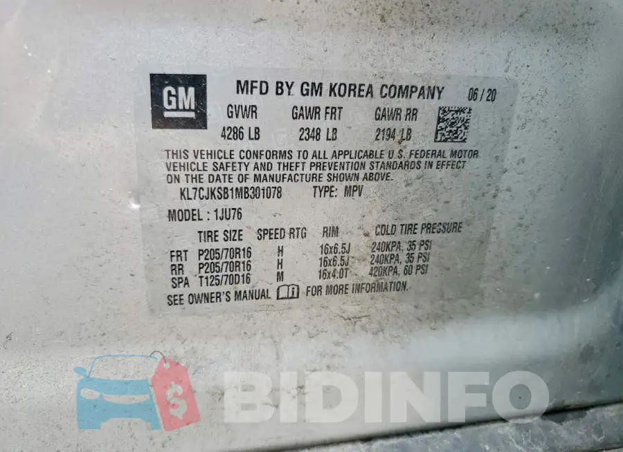 KL7CJKSB1MB301078 Photo# 12