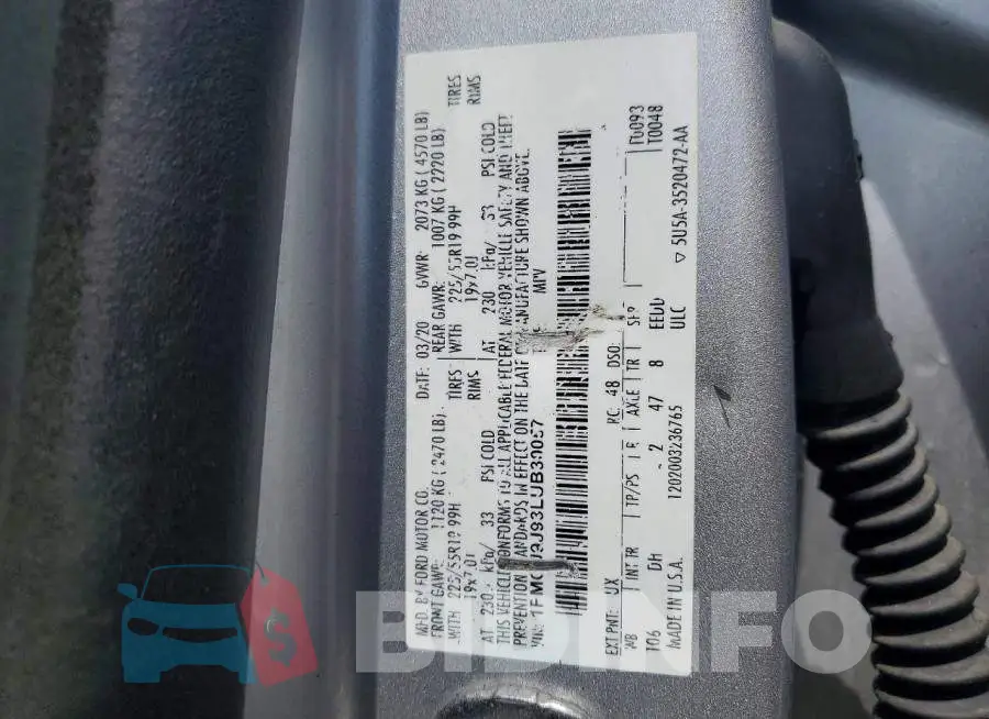 1FMCU9J93LUB30057 Photo# 13
