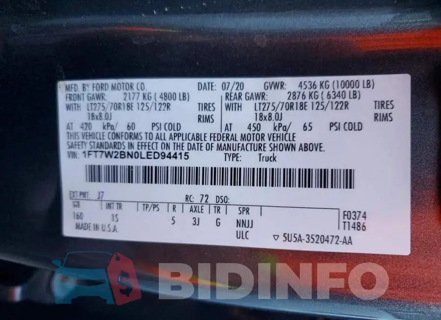 1FT7W2BN0LED94415 Photo# 12