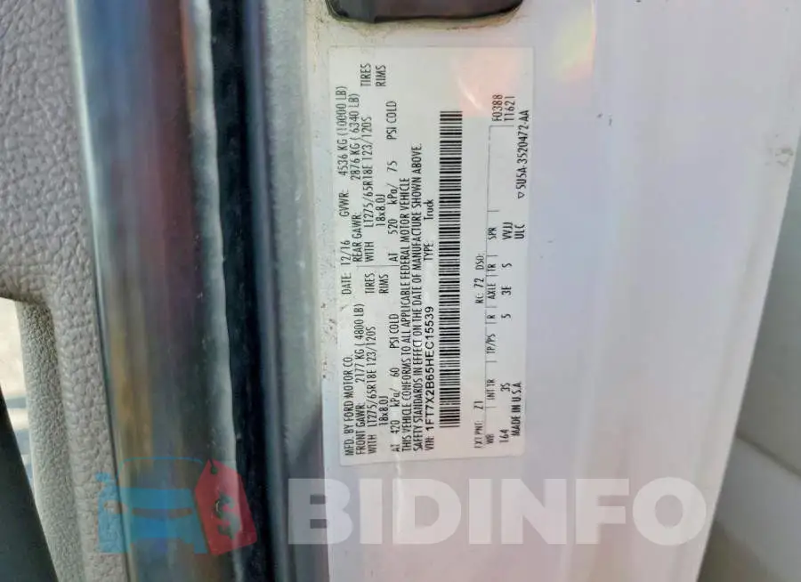 1FT7X2B65HEC15539 Photo# 12