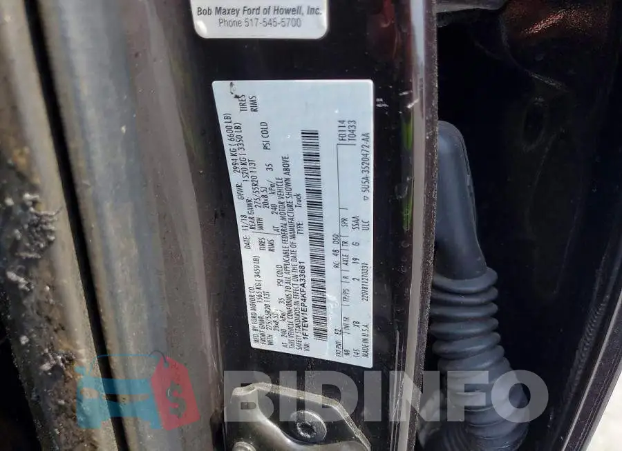 1FTEW1EP4KFA33681 Photo# 12
