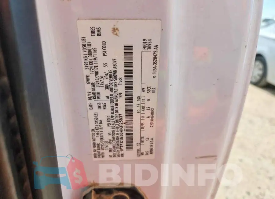 1FTFX1E55KKF25837 Photo# 12
