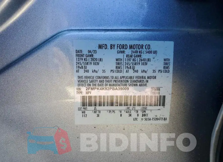 2FMPK4K92PBA39009 Photo# 13