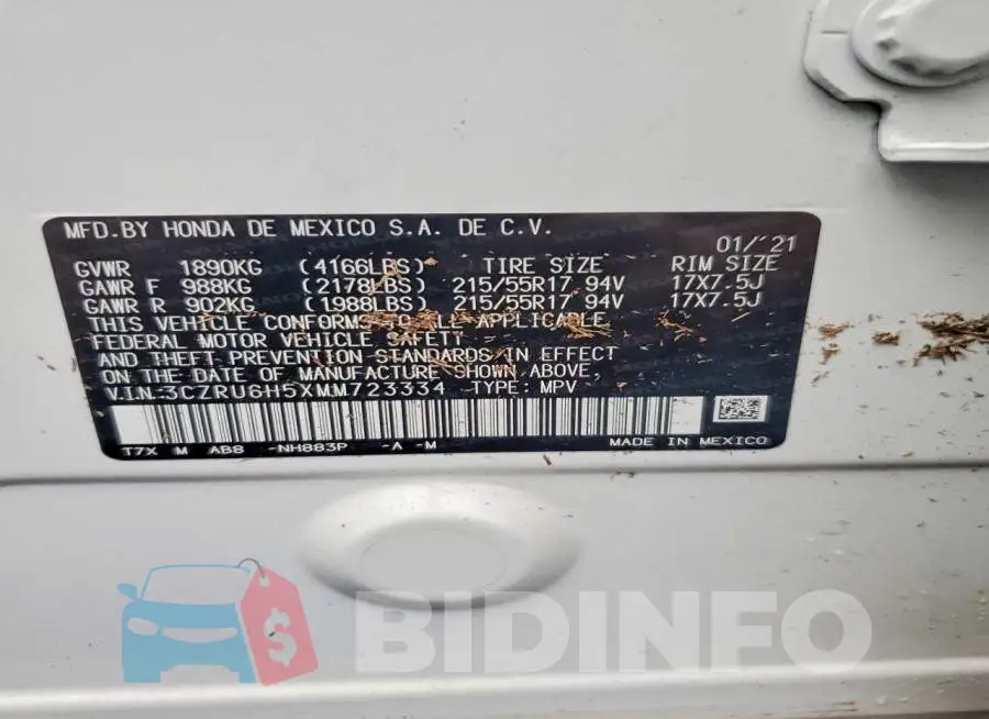 3CZRU6H5XMM723334 Photo# 13