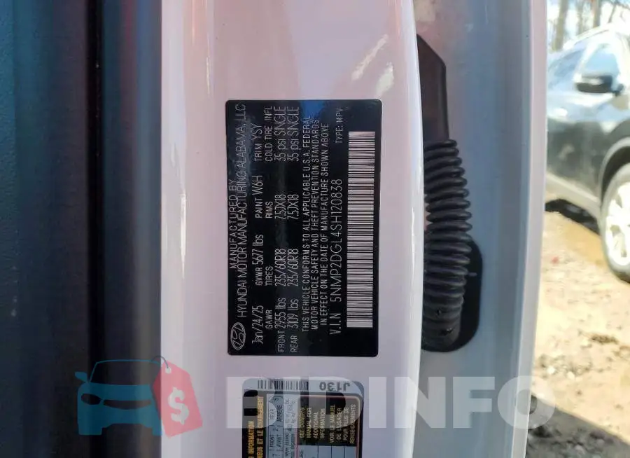 5NMP2DGL4SH120838 Photo# 13
