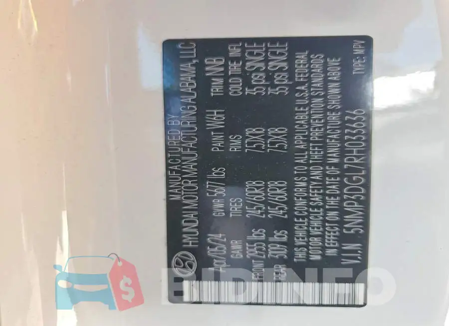 5NMP3DGL7RH033636 Photo# 13