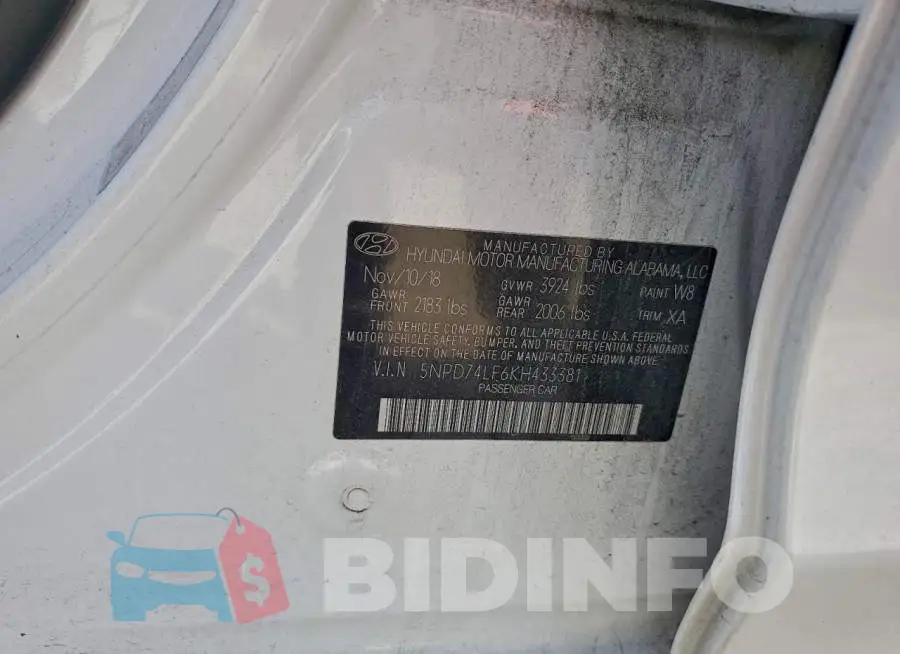 5NPD74LF6KH433381 Photo# 12