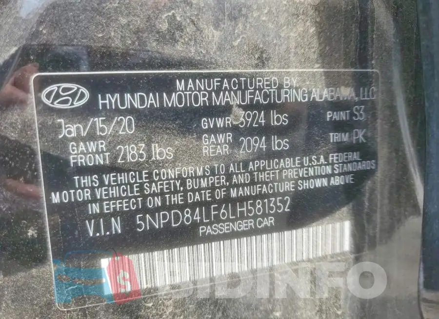 5NPD84LF6LH581352 Photo# 13