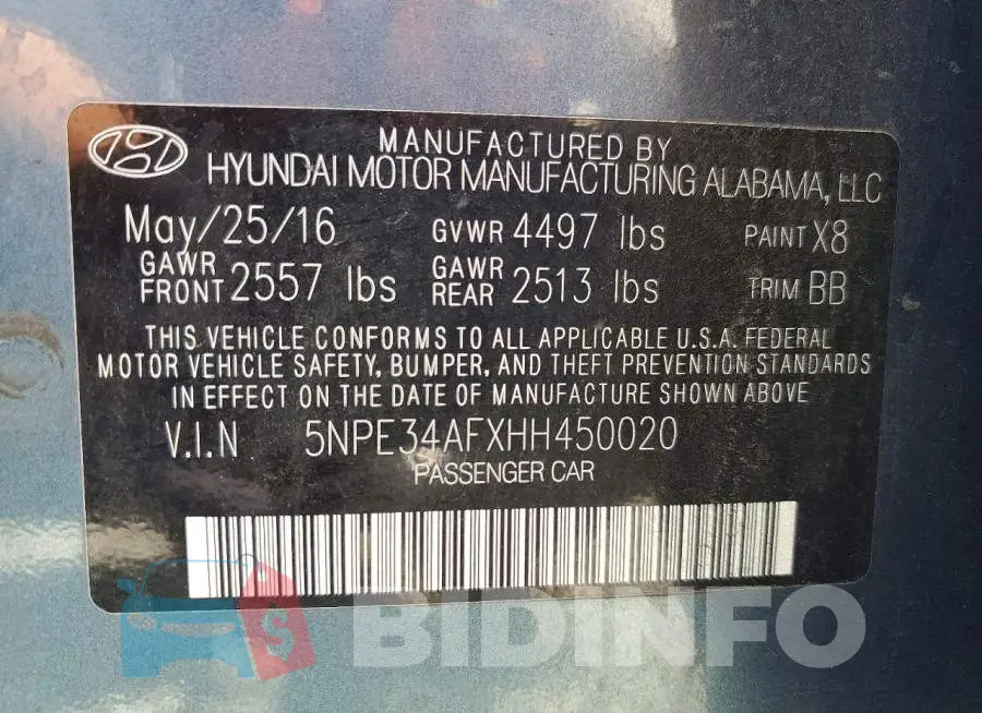 5NPE34AFXHH450020 Photo# 12