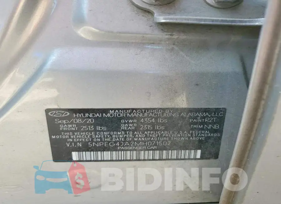 5NPEG4JA2MH071502 Photo# 12