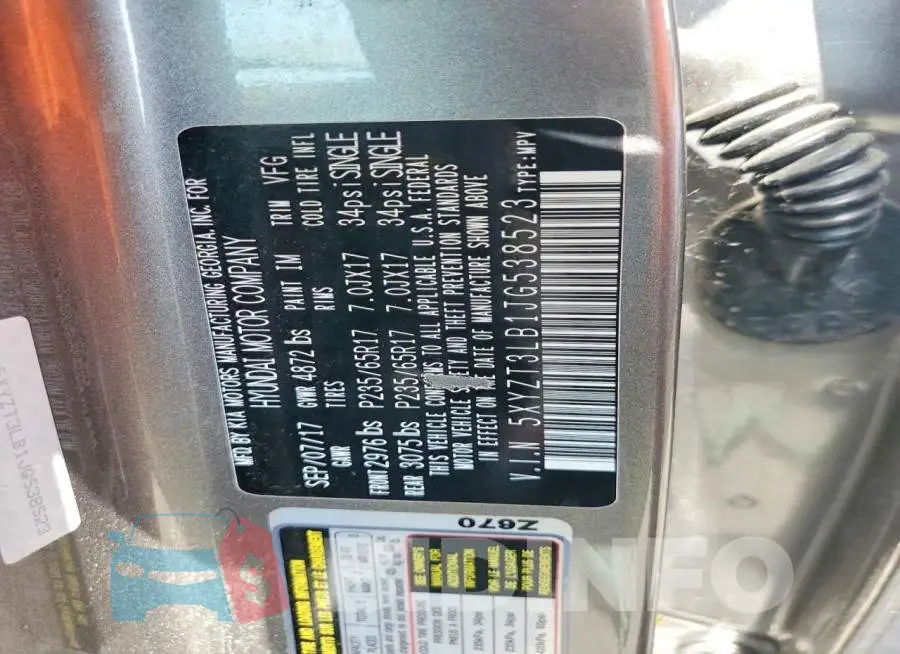 5XYZT3LB1JG538523 Photo# 13