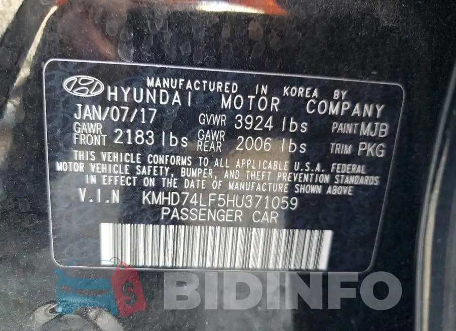 KMHD74LF5HU371059 Photo# 13