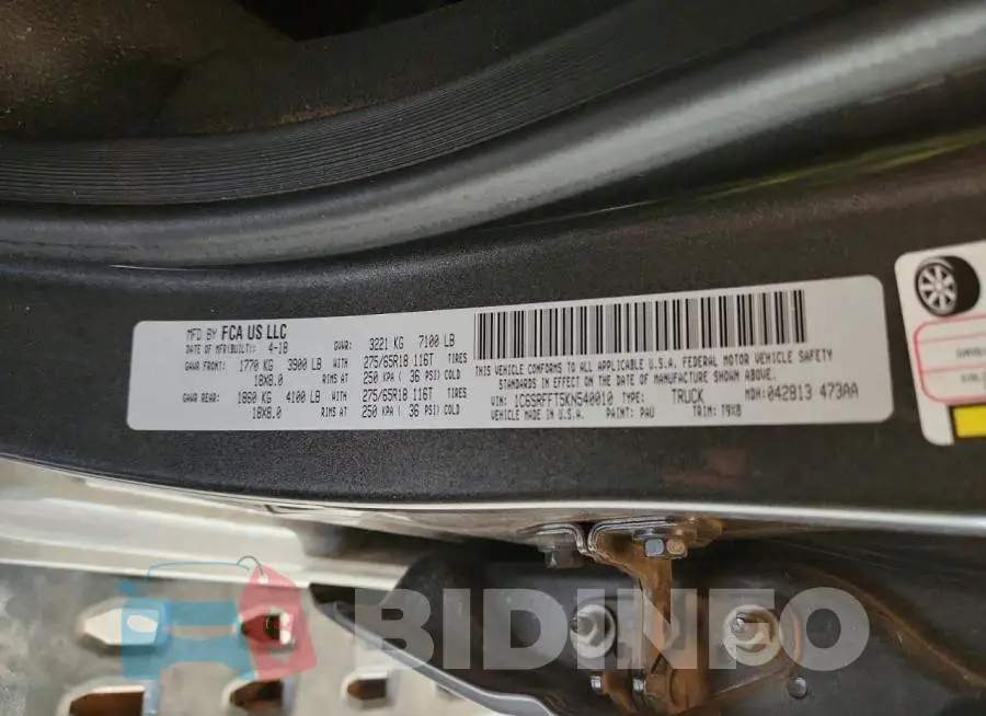 1C6SRFFT5KN540010 Photo# 12