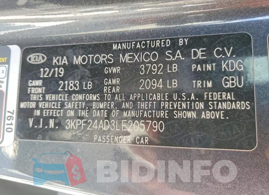 3KPF24AD3LE205790 Photo# 13