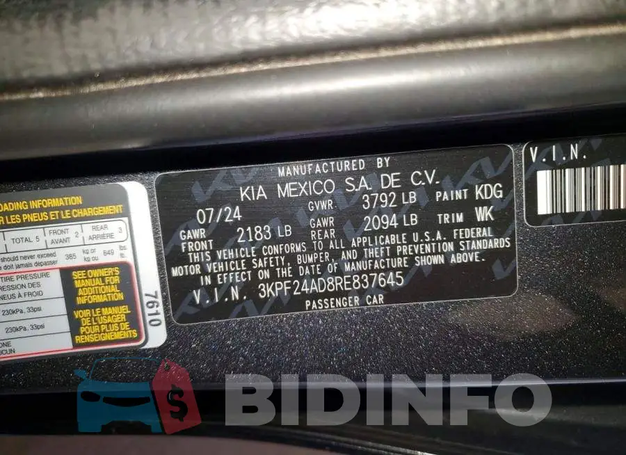 3KPF24AD8RE837645 Photo# 12