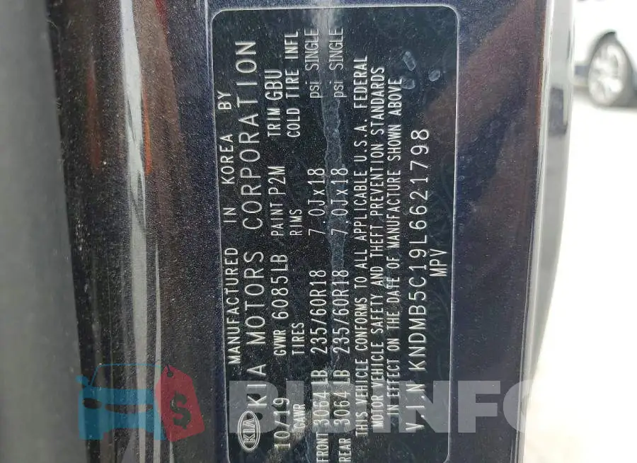 KNDMB5C19L6621798 Photo# 14
