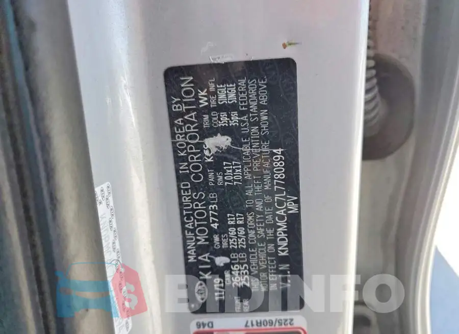 KNDPMCAC7L7780894 Photo# 13