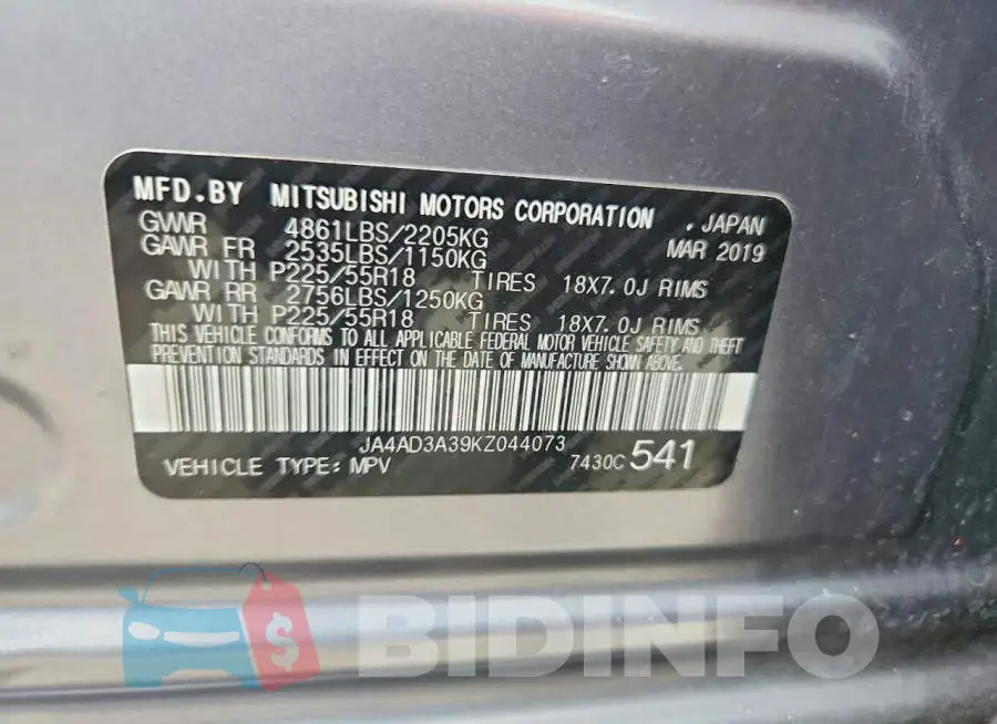 JA4AD3A39KZ044073 Photo# 13