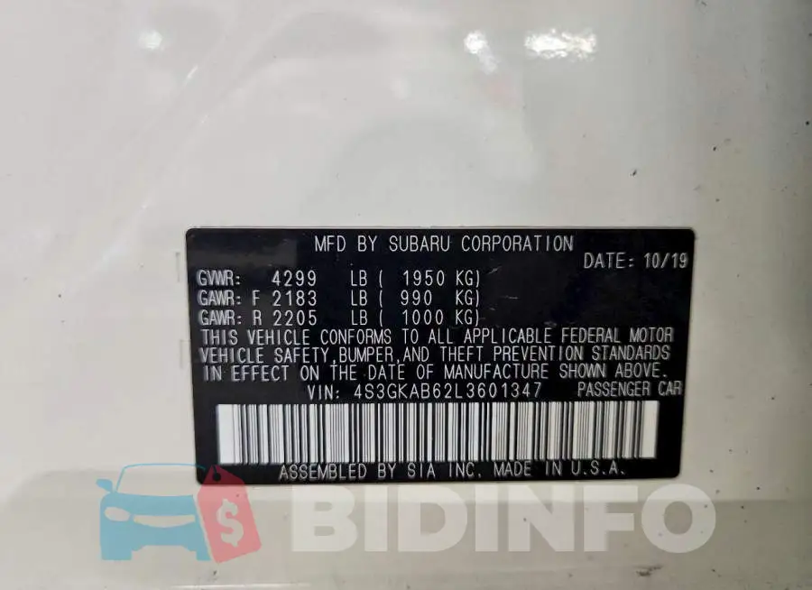 4S3GKAB62L3601347 Photo# 12